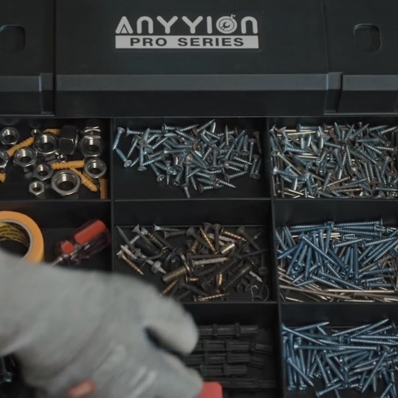 Anyyion Tool Storage Organizer with Double Drawers, Heavy Duty Latches, Stackable - Image 3